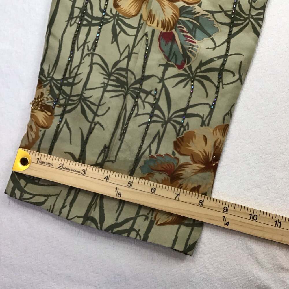 Adrianna Papell Silk Beaded Tropical Floral Pants Size 14 Summer Chic - Picture 10 of 15